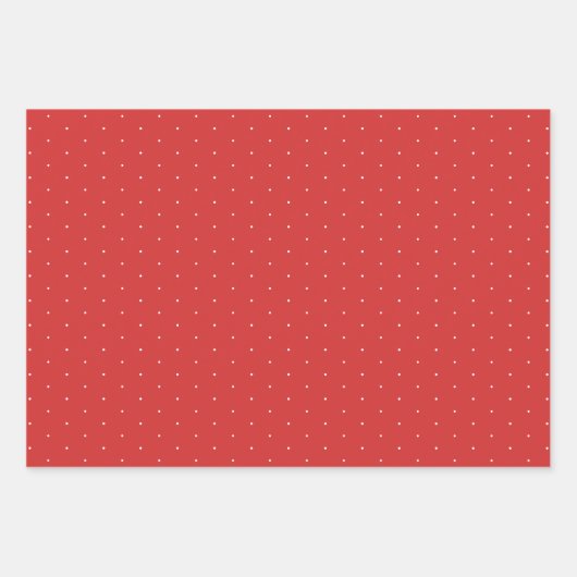 Red White Polka Dot Geschenkpapier (Vorderseite 3)