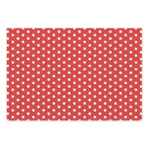 Red White Polka Dot Geschenkpapier
