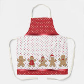 Red & White Polka Dot & Gingerbrett Weihnachten Schürze (Vorderseite)