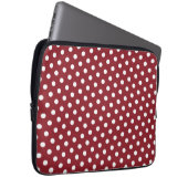 Red & White Polka Dot Laptop-Sieb Laptopschutzhülle (Vorne Rechts)