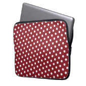 Red & White Polka Dot Laptop-Sieb Laptopschutzhülle (Vorderseite Links)