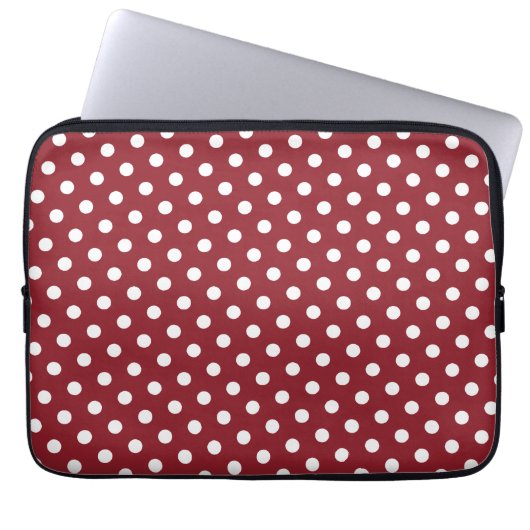 Red & White Polka Dot Laptop-Sieb Laptopschutzhülle (Vorderseite)