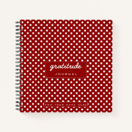 Red White Polka Dot Muster Dankbarkeit Journal Notizblock