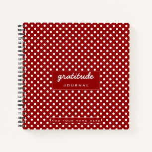 Red White Polka Dot Muster Dankbarkeit Journal Notizblock