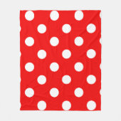 Red White Polka Dot Pattern Fleecedecke (Vorderseite)