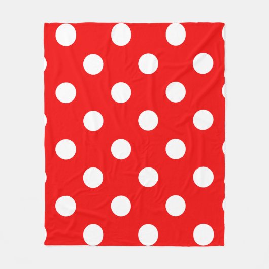 Red White Polka Dot Pattern Fleecedecke (Vorderseite)