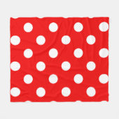 Red White Polka Dot Pattern Fleecedecke (Vorderseite (Horizontal))