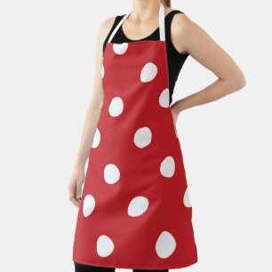 Red White Polka dot Schürze