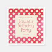 Red White Polka Dot Serviette (Vorderseite)