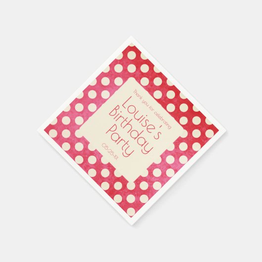 Red White Polka Dot Serviette (Ecke)