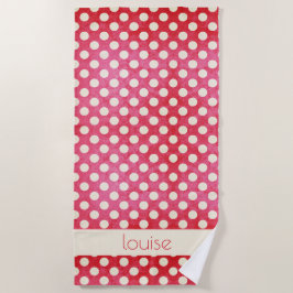Red White Polka Dot Strandtuch