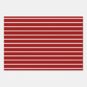 Red White Polka Dot Stropes Geschenkpapier Set (Vorderseite 2)