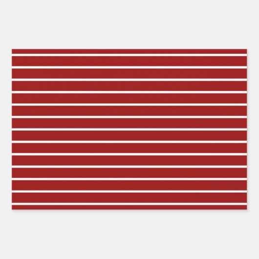 Red White Polka Dot Stropes Geschenkpapier Set (Vorderseite 2)