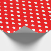 Red White Polka Dots Design Geschenkpapier (Ecke)