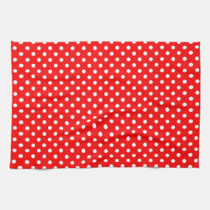 Red White Polka Dots Design Geschirrtuch