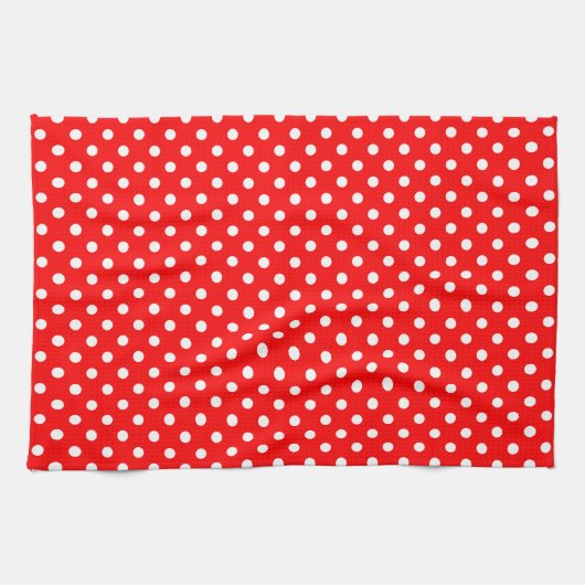 Red White Polka Dots Design Geschirrtuch (Horizontal)