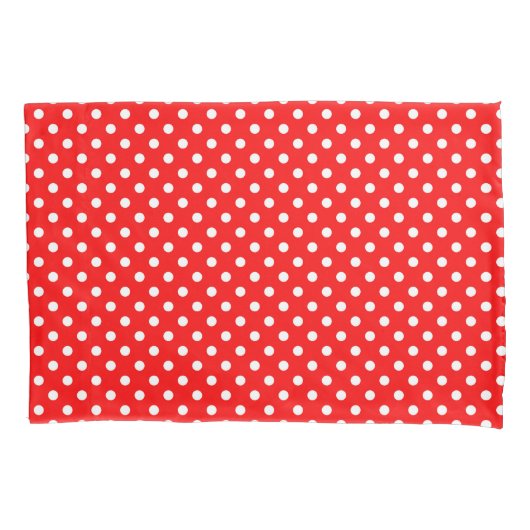 Red White Polka Dots Design Kissenbezug (Vorderseite)