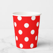 Red White Polka Dots Design Pappbecher (Rückseite)