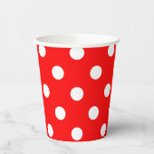 Red White Polka Dots Design Pappbecher (Links)