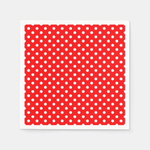 Red White Polka Dots Design Serviette