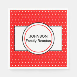 Red White Polka Dots Family Wiedersehen Serviette