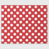 Red & White Polka Dots Geburtstagsparty Geschenkpapier (Flach)