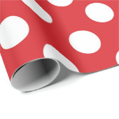 Red & White Polka Dots Geburtstagsparty Geschenkpapier (Rolleneckpunkt)