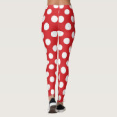 Red & White Polka Dots Geburtstagsparty Leggings (Rückseite)