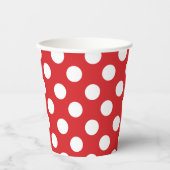 Red & White Polka Dots Geburtstagsparty Pappbecher (Vorderseite)