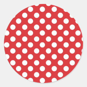 Red & White Polka Dots Geburtstagsparty Runder Aufkleber
