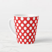 Red White Polka Dots Retro Muster Design Milchtasse (Linke Ecke)