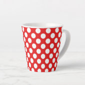 Red White Polka Dots Retro Muster Design Milchtasse (Rechte Ecke)