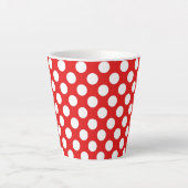 Red White Polka Dots Retro Muster Design Milchtasse (Vorderseite)