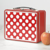 Red White Polka Dots Retro Muster Metall Brotdose (Beispiel)