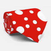 Red White Polka Dots Spot Krawatte (Gerollt)