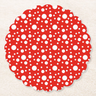 Red White Polka Dots Untersetzer