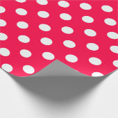 Red White Polka Dots Weihnachten Rustikales Templa Geschenkpapier (Ecke)