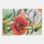 Red White Poppies Kitchen Handtuch Poppy Blume (Horizontal)
