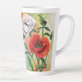 Red White Poppies Latte Tasse (Rechts)