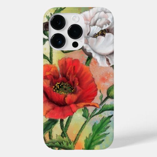 Red White Poppy Case-Mate iPhone Hülle (Rückseite)
