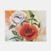 Red White Poppy Doormat Fußmatte (Vorderseite)