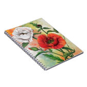 Red White Poppy Notebook-Blume Notizblock (Rechte Seite)