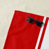 Red White Racing Stripes Gold Mit Monogramm Pool Strandtuch (Beispiel)