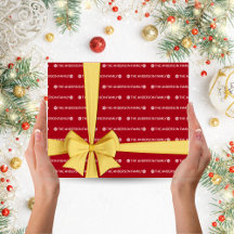 Red White Repetier Family Name Muster Weihnachten