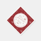 Red White Retro Whimsical Graduation Party Napkins Serviette (Ecke)