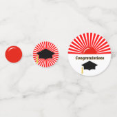 Red White Rising Sun Abschluss Table Confetti Konfetti (Vorderseiten)