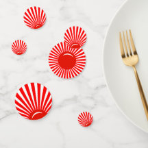 Red White Rising Sun Table Confetti