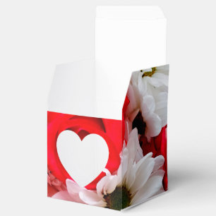 Red-White-Rose-Daisies-Sq. HERZFAVOR Geschenkschachtel