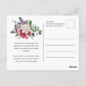 Red White Rose Floral Holly 30. Einladung Postkarte (Rückseite)