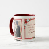 Red & White Roses Paare Ringer Tasse (Vorderseite Links)